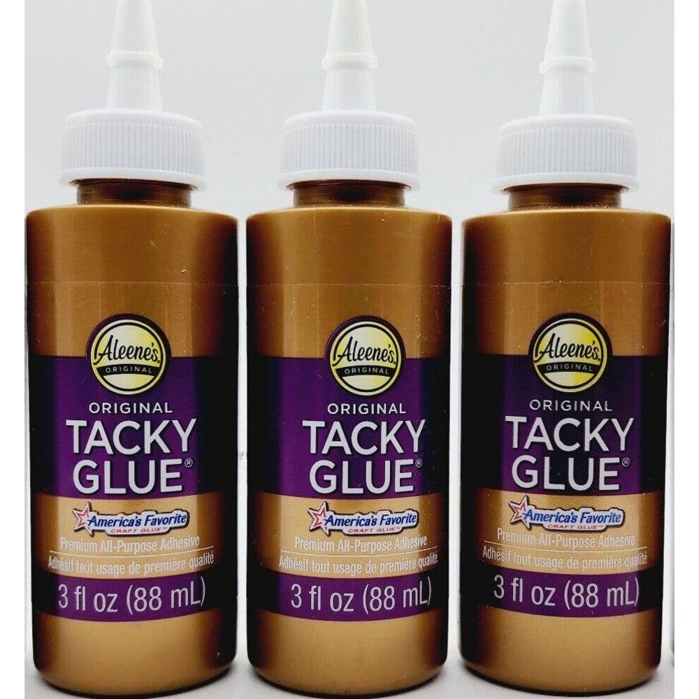 Lot 3 Aleene's Original TACKY GLUE new Premium All Purpose Adhesive 3 fl oz Each